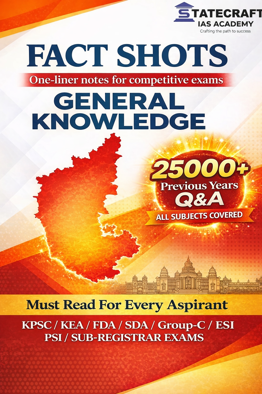Fact Shots – General Knowledge One-Liner Notes for Competitive Exams (KPSC / KEA / FDA / SDA / Group-C / PSI / ESI / Sub-Registrar) |