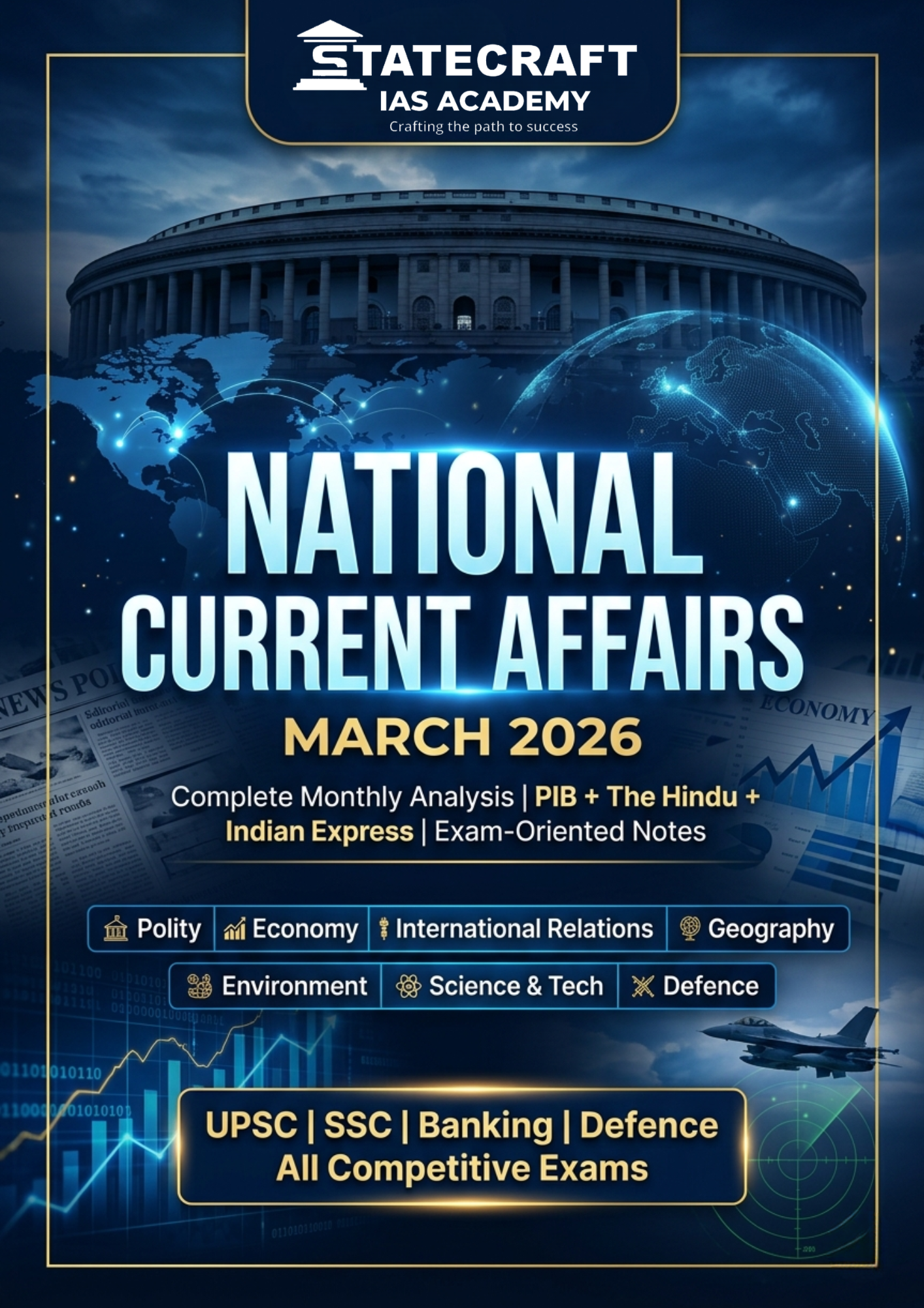 National Current Affairs March 2026 | For UPSC, SSC, Banking & Defence Exam Notes | Complete Monthly Analysi