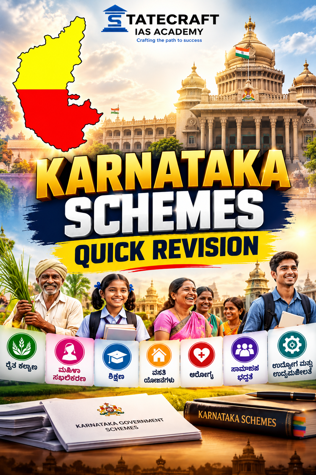 Karnataka Government Schemes – Essential Quick Revision Guide | For KEA, KPSC, FDA, SDA, UPSC, VAO & All Karnataka Competitive Exams