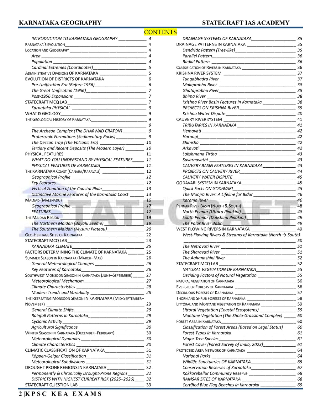 Karnataka Geography Complete Guide 2026 | Exam-Oriented Book for KPSC, KEA, FDA, SDA & Group-C by Statecraft IAS