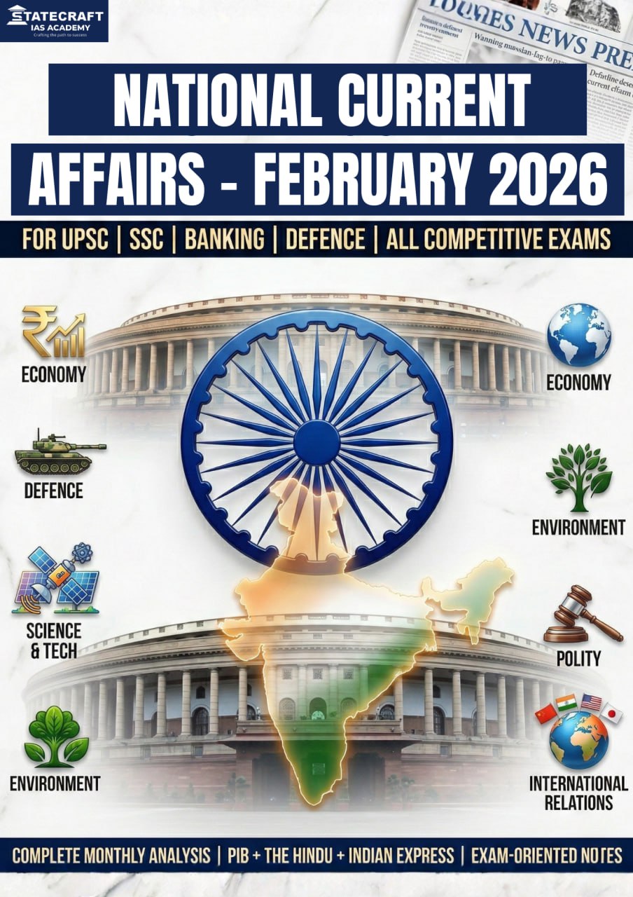 National Current Affairs February 2026 | For UPSC, SSC, Banking & Defence Exam Notes | Complete Monthly Analysis
