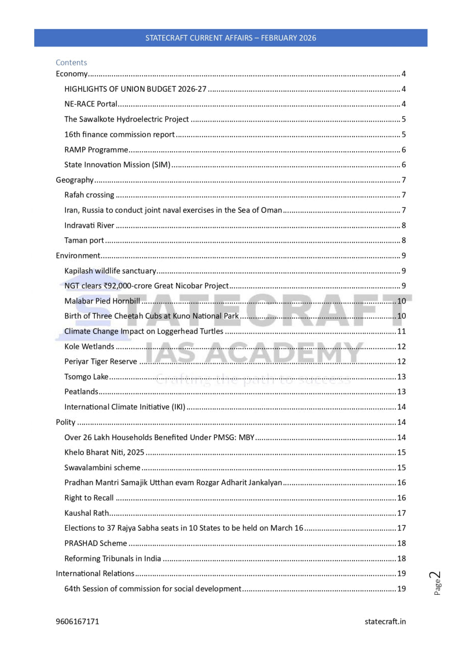 National Current Affairs February 2026 | For UPSC, SSC, Banking & Defence Exam Notes | Complete Monthly Analysis